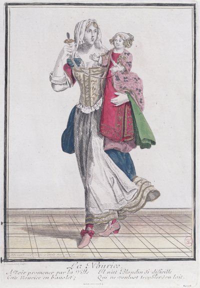A nursemaid with a child by Nicolas Bonnart
